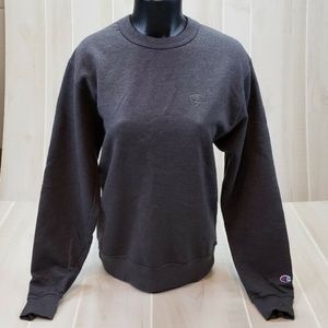 Champion Sweatshirt Women's Small Oversized Charcoal Gray Crew Neck Pullover